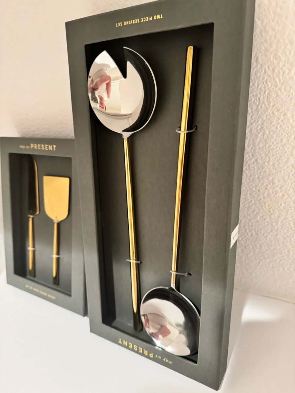 Anthropologie Gold and Silver Long-Handled Serving Spoons‎
